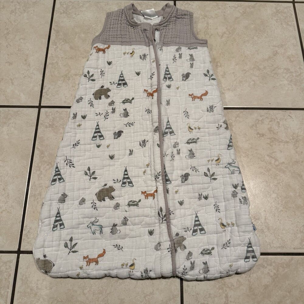 Little Unicorn Large 12-18m Forest Friends  Muslin Quilted Sleep Bag Wearable